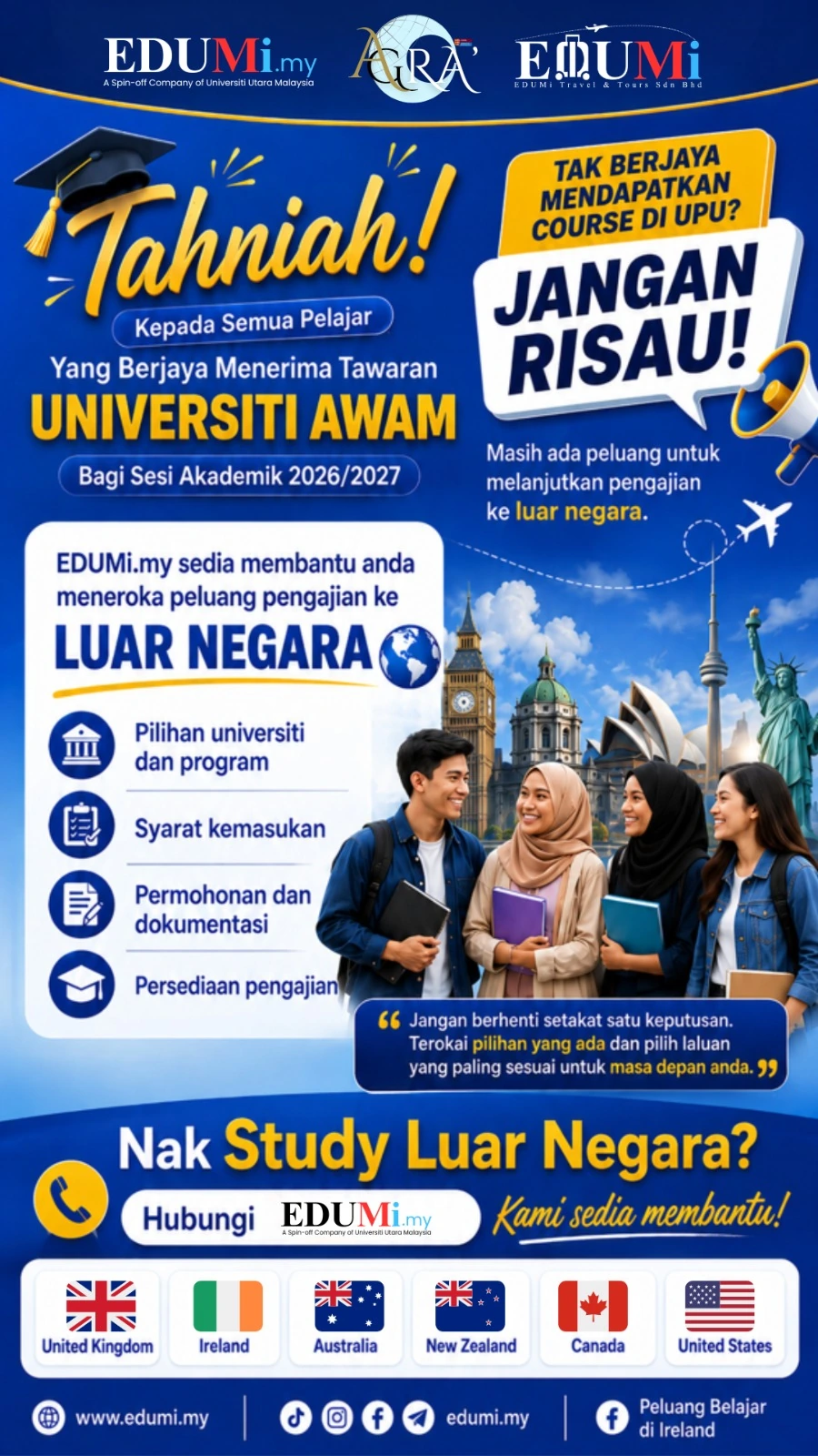 Tahniah Bakal Mahasiswa Universiti Awam Sesi 2026/2027! Terokai Laluan Masa Depan Anda Bersama EDUMi.my
