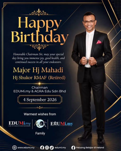 Birthday Wishes for Major Hj Mahadi Hj Shukor RMAF (Retired)